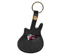 Guitar Pick Holder, Keyring Plectrum Organizer, 5.28 x 2.76 inches, Portable Leather Pouch, Convenient Music Accessory, Compact Authentic for Musicians, Guitarists, Music Enthusiasts, Black, Se