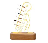 Guitar Pick Holder, Light Up Guitar Tool Storage, Wooden Lute Pick Display, Customizable Display, Non Slip Base, 14.4x20cm/5.67x7.87 Inches, For Music Lovers Lute Players Kids Family