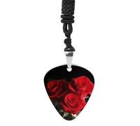 Guitar Pick Holder Necklace - Cherry Blossom Tree Branch Stainless Steel Music Pendant with Adjustable 60cm Cord, Functional Jewelry for Guitarists & Music Lovers, Unisex Hip Hop Punk Accessory, One