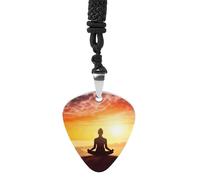 Guitar Pick Holder Necklace - Horses Running in Desert Storm Stainless Steel Music Pendant with Adjustable 60cm Cord, Functional Jewelry for Guitarists & Music Lovers, Unisex Hip Hop Punk Accessory