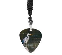 Guitar Pick Holder Necklace - Northern Lights Polar Bear Stainless Steel Music Pendant with Adjustable 60cm Cord, Functional Jewelry for Guitarists & Music Lovers, Unisex Hip Hop Punk Accessory, One