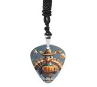 Guitar Pick Holder Necklace - Northern Lights Polar Bear Stainless Steel Music Pendant with Adjustable 60cm Cord, Functional Jewelry for Guitarists & Music Lovers, Unisex Hip Hop Punk Accessory, One