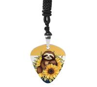 Guitar Pick Holder Necklace - Northern Lights Polar Bear Stainless Steel Music Pendant with Adjustable 60cm Cord, Functional Jewelry for Guitarists & Music Lovers, Unisex Hip Hop Punk Accessory, One