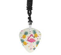 Guitar Pick Holder Necklace - Northern Lights Polar Bear Stainless Steel Music Pendant with Adjustable 60cm Cord, Functional Jewelry for Guitarists & Music Lovers, Unisex Hip Hop Punk Accessory, One