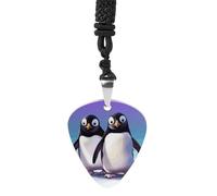 Guitar Pick Holder Necklace - Northern Lights Polar Bear Stainless Steel Music Pendant with Adjustable 60cm Cord, Functional Jewelry for Guitarists & Music Lovers, Unisex Hip Hop Punk Accessory, One