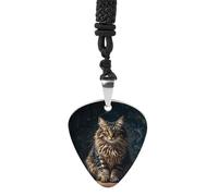 Guitar Pick Holder Necklace - Pet Dog Soft Bow Tie, Oversized Glasses Stainless Steel Music Pendant with Adjustable 60cm Cord, Functional Jewelry for Guitarists & Music Lovers, Unisex Hip Hop Punk Acc