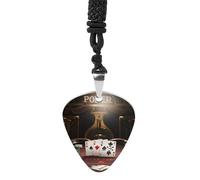 Guitar Pick Holder Necklace - Pet Dog Soft Bow Tie, Oversized Glasses Stainless Steel Music Pendant with Adjustable 60cm Cord, Functional Jewelry for Guitarists & Music Lovers, Unisex Hip Hop Punk Acc