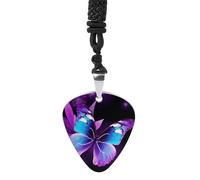 Guitar Pick Holder Necklace - Pet Dog Soft Bow Tie, Oversized Glasses Stainless Steel Music Pendant with Adjustable 60cm Cord, Functional Jewelry for Guitarists & Music Lovers, Unisex Hip Hop Punk Acc