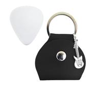 Guitar Pick Holder Organizer - Guitar Pick Case | Guitar Pick Bag Pendant | PU Leather Storage Tool for Home | Pendant Key Chain P, Black,
