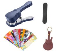 Guitar Pick Maker for Shaping Picks From Flat Sheet Stock | Metal Cutting Mechanism, Flat Sheet and Old Card Use, Included Printed Sheets