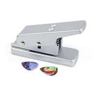 Guitar Pick Maker Punch Kit with 25pcs Guitar Pick Sheets, DIY Pick Puncher Tool for Custom Guitar Picks, Heavy Duty Guitar Pick Maker Punch for Credit Plastic Cards (Silver)