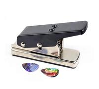Guitar Pick Maker Punch Kit with 25pcs Guitar Pick Sheets, DIY Pick Puncher Tool for Custom Guitar Picks, Heavy Duty Guitar Pick Maker Punch for Credit Plastic Cards (Black & Silver)