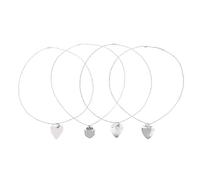 Guitar Pick Necklace, 4Pcs Stainless Steel Aluminum Alloy Slick Surface Pick Plectrum Necklace 50cm Circumference for Long Distance Guitar Gift