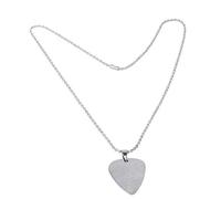 Guitar Pick Necklace, 6Patterns Classical Metal Guitar Bass Pick Plectrum Necklace Chain Instrument Accessories (E