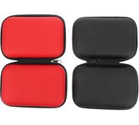 Guitar Pick Storage Box Set with Zipper Bag, 4-Piece Portable Pick Holder Organizer Pouch for Travel Accessories, Black Red
