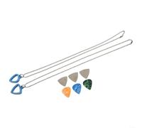Guitar Pick Storage Necklace With 6 Picks, Perfect For Guitarists On The Move(Blue)