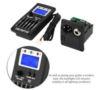 Guitar Pick Up Preamp, LCD 5 Band Acoustic Guitar Preamp EQ Equalizer Piezo Pickup Tuner Amplifier with LCD Display