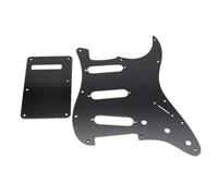 Guitar Pickguard 1 Set SSS/HH Metal Pickguard and Back Plate Tremolo Chamber Cover for ST Guitar Pickguard Scratch Plate(SSS Black)