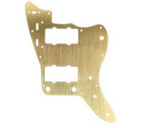 Guitar Pickguard, 13 Holes Aluminium Alloy Acoustic Guitar Pickguard, Scratch Guard Plate Replacement for Squier Classic Vibe Jazzmaster Style Electric Guitars (Gold)