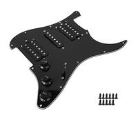 Guitar Pickguard, Clear Polished Surface Metal Loaded Prewired Pickguard, Sturdy White And Black Concert for Electric Guitar Music Enthusiast Playing(black)