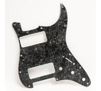 Guitar Pickguard for Fender Stratocaster Dual P90 Pickup Pickguard Scratch Plate, 11-Hole SSS Strat Pickguard, Compatible with USA/Mexico Strat, Custom Guitar Mod Part (4 Ply Black Peral)