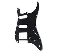 Guitar Pickguard for ST SQ SSH | 11 Holes Electric Guitar Pickguard Accessory | Scratch - Tolerant PVC & Celluloid | Black/White Replacement Guard (Black)