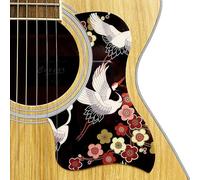 Guitar Pickguard,For Taylor Self-Adhesive Scratch Plate, Anti-Scratch Decorative Guard with Custom Art Designs, Compatible with 12 Styles - Sunset, Flower Crane, Rabbit (5-Oriental Crane & Bloss)