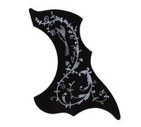 Guitar Pickguard Hummingbird And Flower Pickguard Acoustic Guitar Pickguard Pick Guard Sticker Many Colour Available(Black A)
