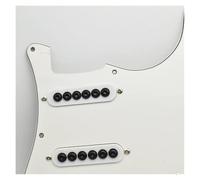 Guitar Pickguard Pickup 11-Hole SSS Prewired Guitar Pickguard ST Ceramic Magnet Hot Rails-Single Coil-Hot Rails Pickup For ST Guitar(Classical White)