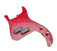 Guitar Pickguard Pickup Bass Prewired Loaded Pickguard Scratch Plate With Pickup For 4 String P Bass Black Red Pearl(Red Pearl)