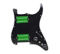 Guitar Pickguard Pickup Guitar Pickguard Two Blade Style High Output-15K With Two Loaded Prewired Scratchplate(Green BK Pickguard)