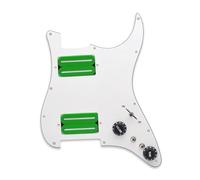 Guitar Pickguard Pickup Guitar Pickguard Two Blade Style High Output-15K With Two Loaded Prewired Scratchplate(Green WH Pickguard)