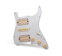 Guitar Pickguard Pickup HSH Pickguard Circuits Electric Guitar Pickguard HSH Loaded Prewired Scratchplate Assembly Black/White(White-Yellow)