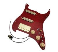 Guitar Pickguard Pickup Pre Wired Dual Coil Alnico 5 HSS Single Cutaway Kit(Red Pearl)