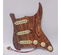 Guitar Pickguard Prewired with Alnico 5 Single Coil Pickups for Fender Stratocaster Electric Guitars Replacement Parts (Natural Wool)