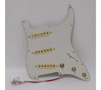 Guitar Pickguard Prewired with Alnico 5 Single Coil Pickups for Fender Stratocaster Electric Guitars Replacement Parts (Classic White)