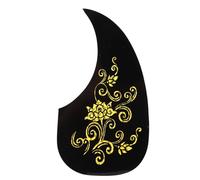 Guitar Pickguard PVC Protective Guitar Pick Guards Self Adhesive Acoustic Guitar Scratch Plate for Guitar Replacement Parts (Gold Pattern)