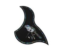 Guitar Pickguard Rosewood/maple Inlaid With Real Shell Pattern Acoustic Guitar Pickguard Backing Double-sided Adhesive(E)