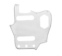 Guitar Pickguard Scratch Plate 10 Holes FD JA Style for Jaguar Electric Guitars, PVC Material with Protective Film, For Repair or Custom Build (White)