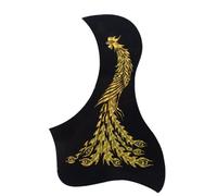 Guitar Pickguard Scratch Plate Folk Guitar Case Panel Protection Board Guitar Pickguard Strum Baffle Silver Dragon And Silver Phoenix Pattern(Gold,Phoenix)