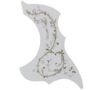 Guitar Pickguard Scratch Plate Gold Phoenix And Dragon Pattern Acoustic Guitar Pickguard Pick Guard Sticke Stringed Instruments Guitar Parts(White)