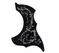 Guitar Pickguard Scratch Plate Gold Phoenix And Dragon Pattern Acoustic Guitar Pickguard Pick Guard Sticke Stringed Instruments Guitar Parts(Black)