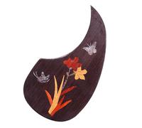 Guitar Pickguard Scratch Plate Guitar Solid Wood Pickguard Acoustic Guitar Teardrop-shaped Carved Inlaid Pickguard Protects The Guitar From Scratches(25)