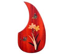 Guitar Pickguard Scratch Plate Guitar Solid Wood Pickguard Acoustic Guitar Teardrop-shaped Carved Inlaid Pickguard Protects The Guitar From Scratches(30)