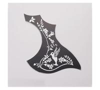Guitar Pickguard Scratch Plate Self-adhesive Folk Acoustic Guitar Bird Shape Pick Guard Sticker Guitar Accessories Printed Pattern Scratch Plate(3-silver)