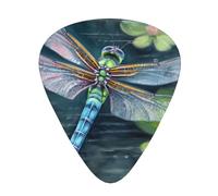 Guitar Picks 108 PCS, Dragonfly painting Printed Funny Guitar Picks for Acoustic Guitar, Electric Guitar, Bass Guitar(0.46,0.71,0.96 mm)