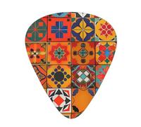 Guitar Picks 108 PCS, Group of Moroccan Geometric Printed Funny Guitar Picks for Acoustic Guitar, Electric Guitar, Bass Guitar(0.46,0.71,0.96 mm)