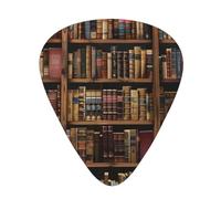 Guitar Picks 108 PCS, Library Bookshelf Book Printed Funny Guitar Picks for Acoustic Guitar, Electric Guitar, Bass Guitar(0.46,0.71,0.96 mm)