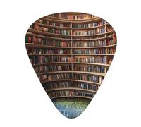 Guitar Picks 108 PCS, Library Bookshelf Books Printed Funny Guitar Picks for Acoustic/Electric/Bass Guitar(0.46,0.71,0.96 mm)