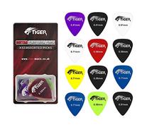 Guitar Picks - 12 Gel Guitar Plectrums - 4 Each of 0.58mm, 0.71mm, 0.81mm Gauges TIGER GAC65-12
